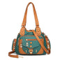 Soft leather large-capacity multi-layer popular contrasting color bag