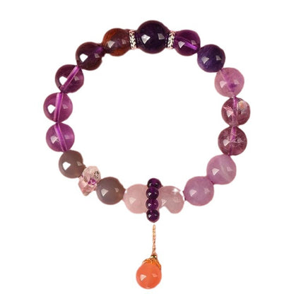 Natural Nine Purple Li Fire Amethyst Bracelet – Energy Protection, Luck & Wealth Boost