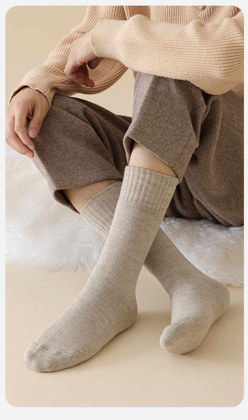 Cold-Prevention Pure Wool Fleece-Lined Thick Warm Sweat-Absorbing Odor-Resistant Cotton Socks - Unisex Winter Cozy Socks