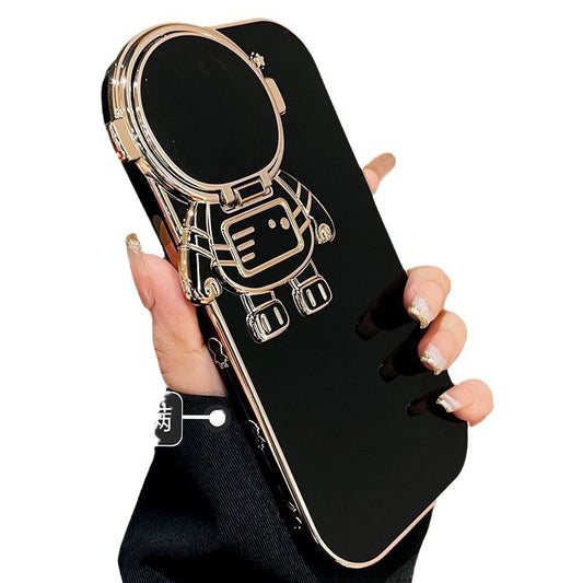 Electroplated Astronaut Stand Phone Case for iPhone 16 Pro Max – Creative Stand & Anti-Drop Protection