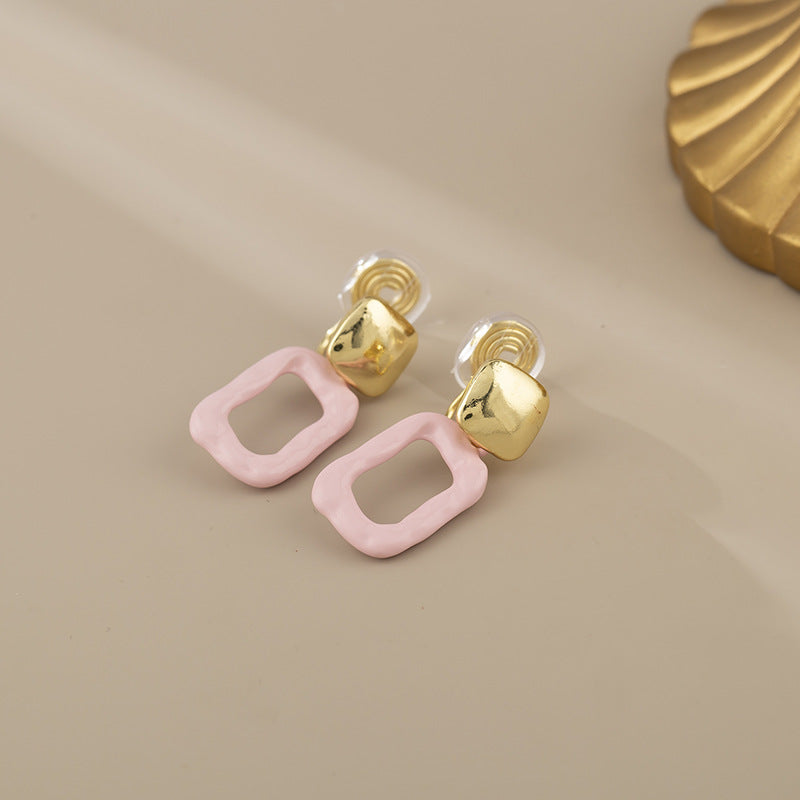 Sweet Girly Pink Geometric Earrings