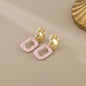 Sweet Girly Pink Geometric Earrings