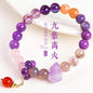 Natural Nine Purple Li Fire Amethyst Bracelet – Energy Protection, Luck & Wealth Boost