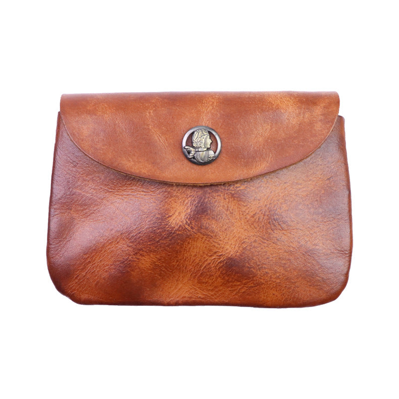 First layer cowhide retro change purse