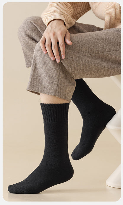 Cold-Prevention Pure Wool Fleece-Lined Thick Warm Sweat-Absorbing Odor-Resistant Cotton Socks - Unisex Winter Cozy Socks