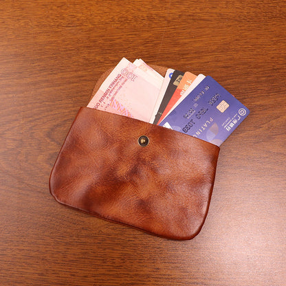 First layer cowhide retro change purse