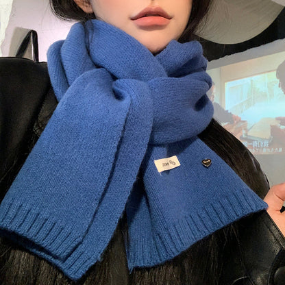 Ultra-Warm Pure Wool Klein Blue Scarf – Elegant Wool Scarf